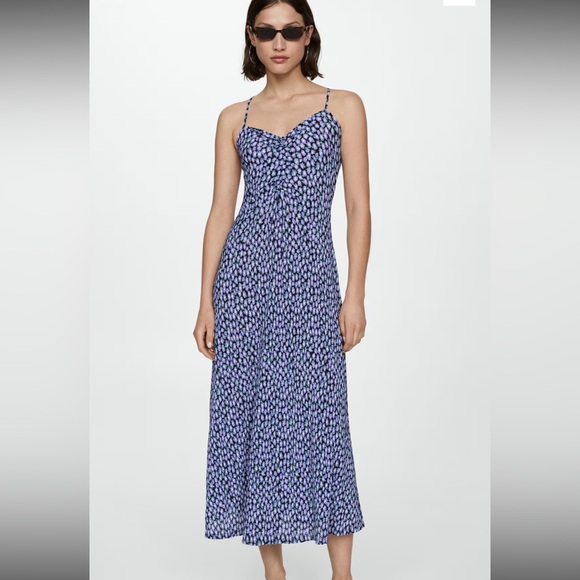 Mango Long Printed Dress - Picture 1 of 8
